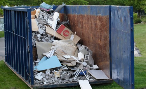 Construction site with waste being cleared